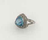 8 ct Trillium Aquamarine Cocktail Ring in 14K White Gold