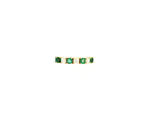 0.60 carat Diamonds 1 carat emerald Ring in 14K Yellow Gold