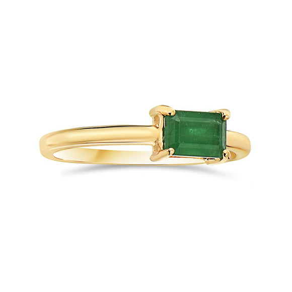 Single Stone 18kt Yellow Gold Emerald Cut 'Caroline' Engagement Ring 2.64  cttw - R14-6