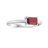 0.86 Ct. Tw. Emerald Cut Ruby Single-Stone 14K Gold Ring