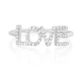 0.15Ct. T.w. Diamond love (Block Letters) ring set in 14k Yellow gold