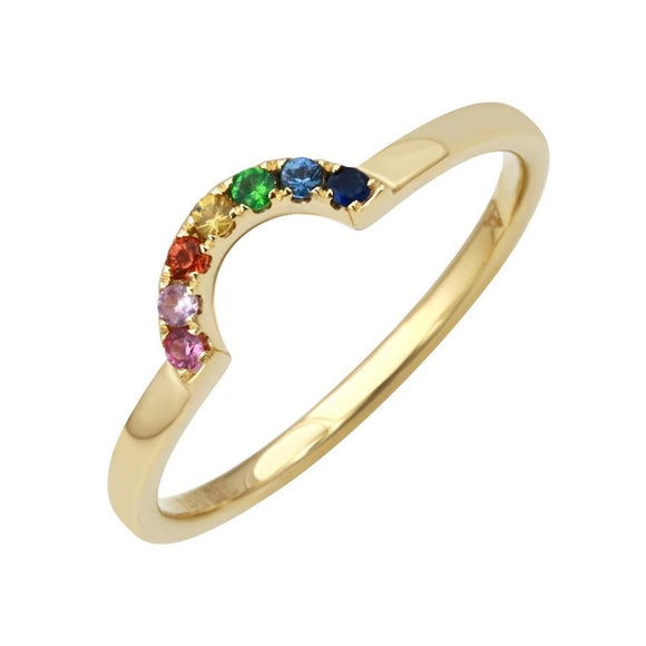 0.13ct. tw. Multi Gemstones 14k Yellow Gold Ring