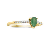 Diamond Pear Emerald Ring