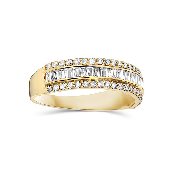 Baguette-Set 0.57ct. t.w. Diamond 14K Gold Band Ring