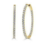 0.83 Ct. Tw. Diamond In an Out Oval Hoops 14K Gold Earring 30L*25W(mm)