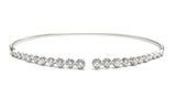 0.75Ct Graduated Diamond Open Cuff flexible Bangle 14K Gold