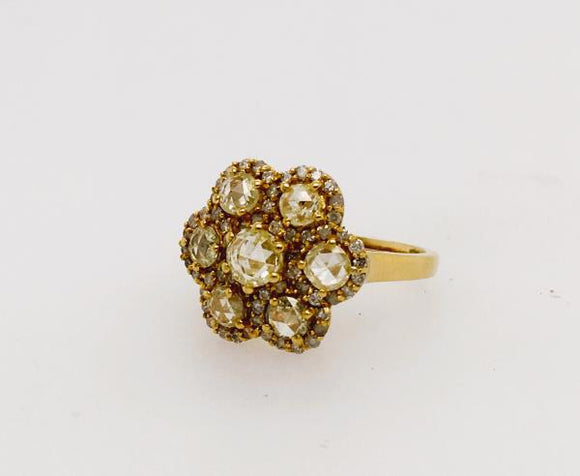 1.81 cts Diamond Cocktail Ring in 18k Yellow gold