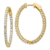 2.60Ct Diamond 14K Gold Hoop 1" Earring