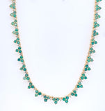 6.60Ct Emerald & 0.84Ct Diamond 14Kt Yellow Gold Necklace