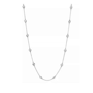 2.40ct Diamonds by the yard 14K white gold Necklace 18"