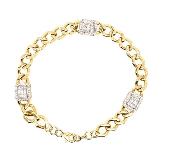 0.71Ct Diamond 14K Yellow Gold Bracelet