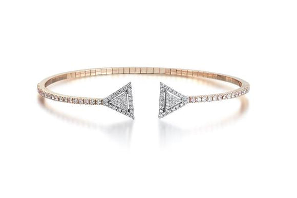 0.92crt Diamond 14k gold Bangle