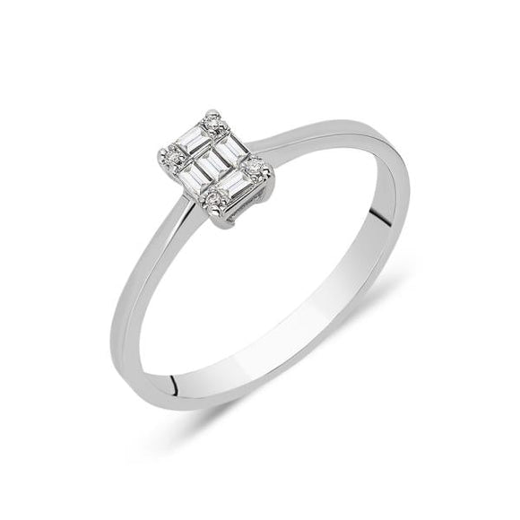 0.07crt Emerald-cut Diamond 14k Gold Ring