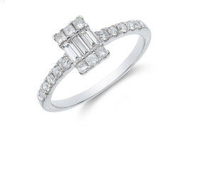 0.14Ct Diamond 14K White Gold Ring