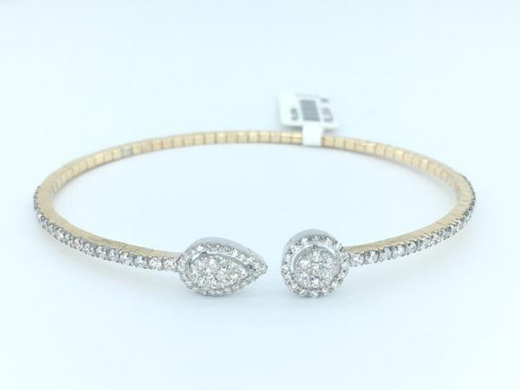 0.90crt Diamond 14k Gold Bangle