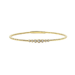 0.24Ct Diamond illusion 14K Yellow Gold Flexible Beacelet