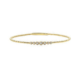 0.24Ct Diamond illusion 14K Yellow Gold Flexible Beacelet