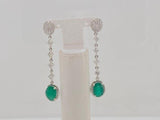 0.8Ct Diamond 2.4Cts Emerald 18K White Gold Swing Earring