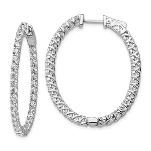 2.60Ct Diamond 14K Gold Hoop 1" Earring