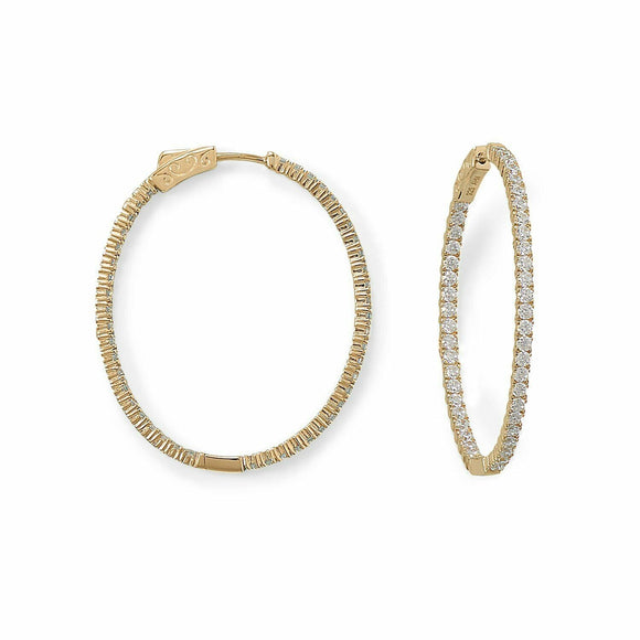 2.75Ct Diamond 14K Yellow Gold Hoop(1.75